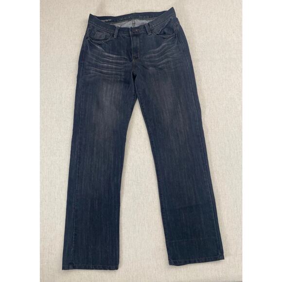 Calvin Klein Jeans Womens 16 Blue Denim Slim Straight Fit Button Zip Pockets - Picture 1 of 12